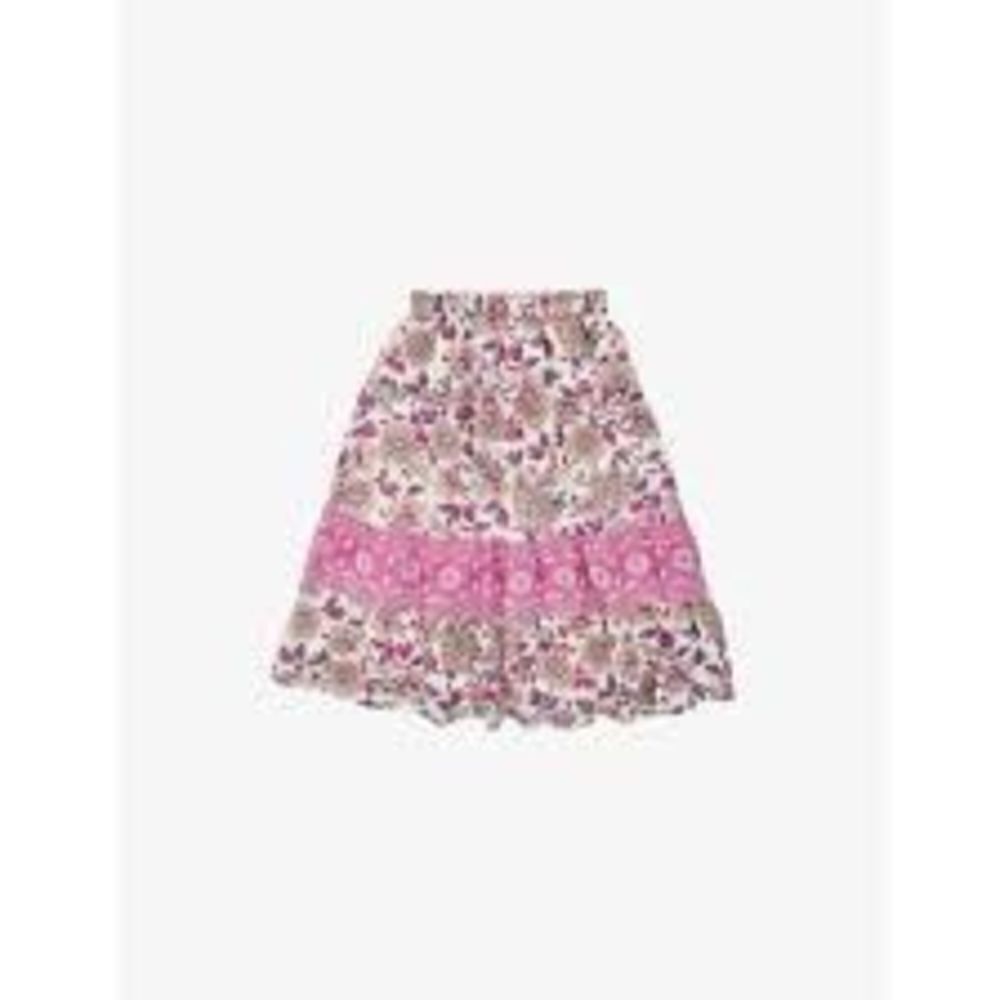 Ba&sh pink prairie Kyara floral boho girls S skirt